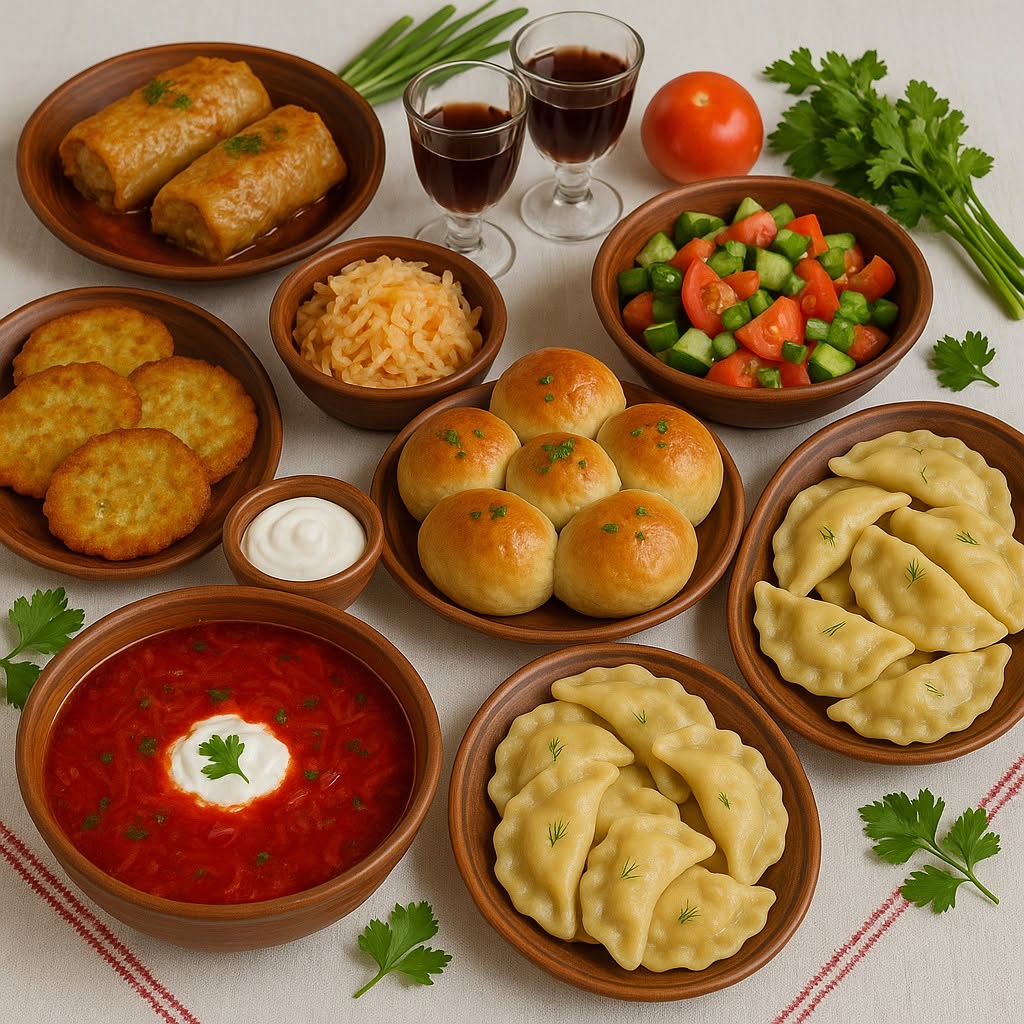 Platos presentados sobre una mesa